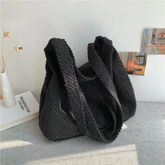 Soft Wool Knitting Shoulder Bag Large Capacity Casual Shopping Bag
