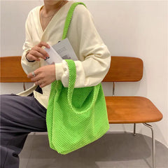 Soft Wool Knitting Shoulder Bag Large Capacity Casual Shopping Bag