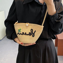 Printed Letter Bucket Bag Shoulder Bag