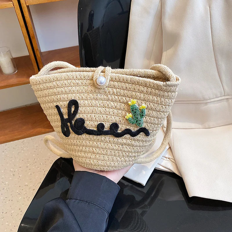 Printed Letter Bucket Bag Shoulder Bag