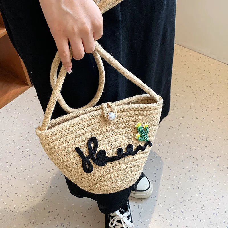 Printed Letter Bucket Bag Shoulder Bag