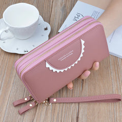 Women's PU Leather Zipper Closed Long Wallet Clutch Large Capacity Purse