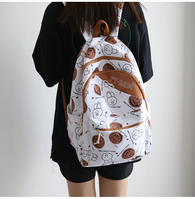 Female Campus School Backpack for College Students