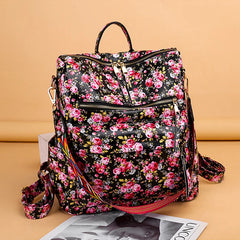 Leopard Print Backpack with Ribbon for Women