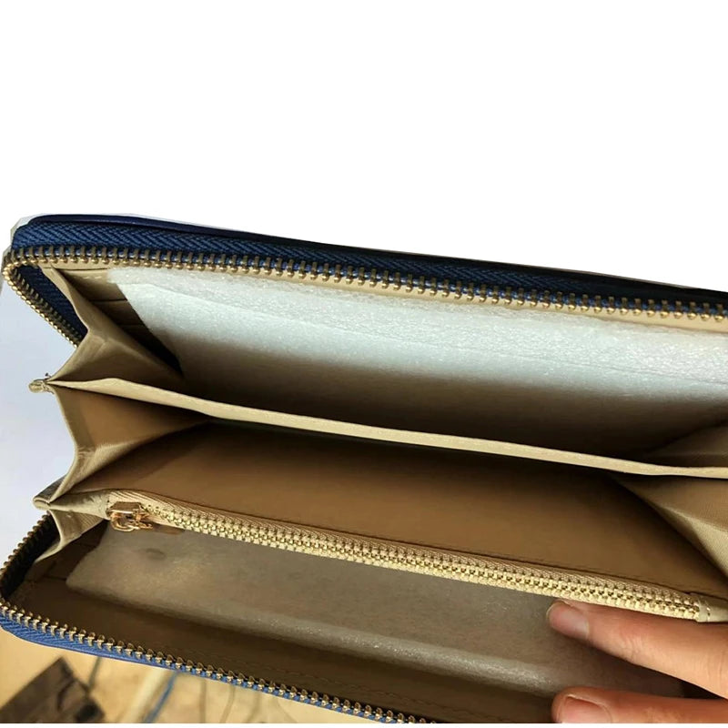 Cowhide Crocodile Pattern Ladies Clutch Bag Long Wallet Mobile Phone Bag