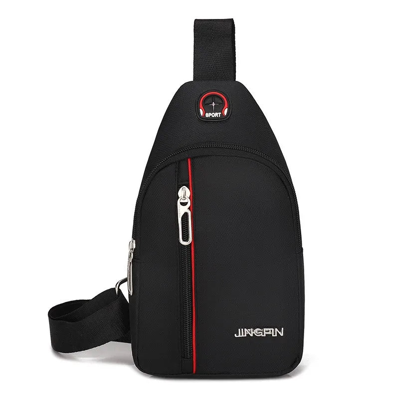 Men's Casual Chest Bag Waterproof Oxford Crossbody Shoulder Bag