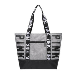 Casual Ladies Nylon Handbag Letter Pattern Shoulder Bag Waterproof