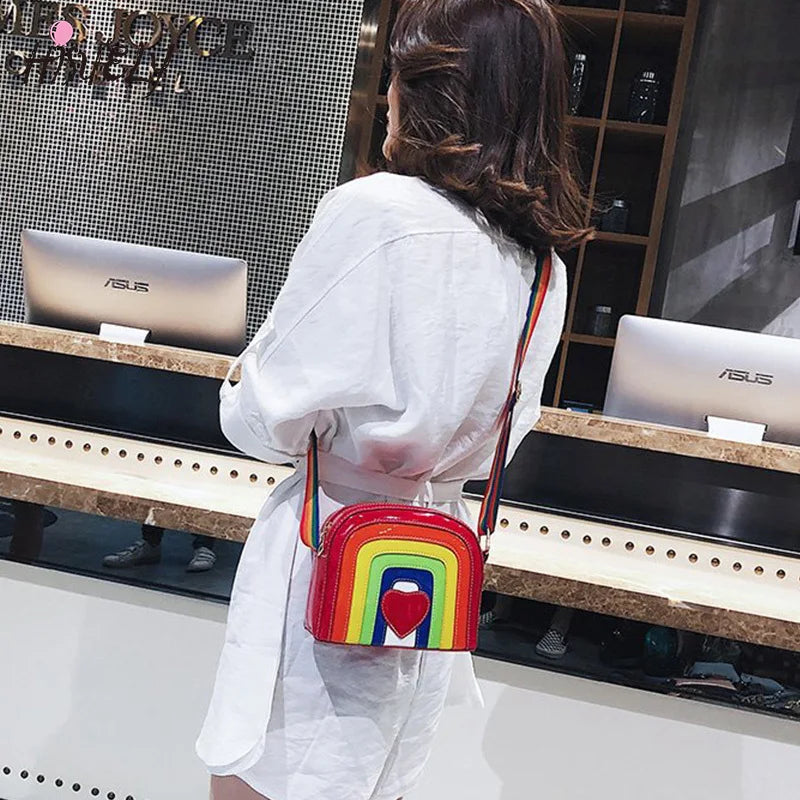 Rainbow Love Shoulder Bag Ladies Matching Messenger Handbag
