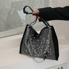 Large capacity Women's PU Leather Tote with Chain Shoulder Bag
