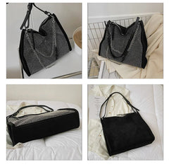 Large capacity Women's PU Leather Tote with Chain Shoulder Bag