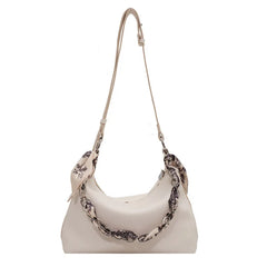 Women's Silk Scarf Shoulder Bag PU Messenger Tote