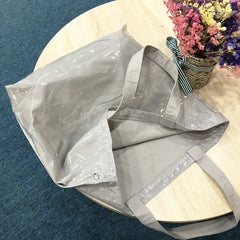 Green PVC Tote Bag Large Capacity Waterproof Shoulder Handbag
