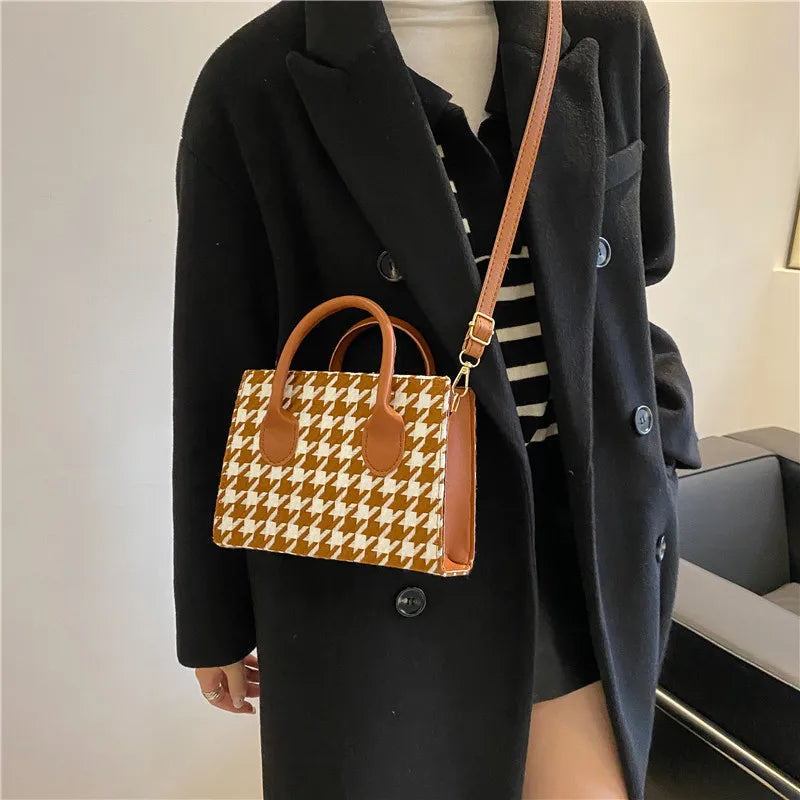 Houndstooth Female Shoulder Messenger Bag