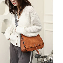 Retro Shoulder Bag with Tassel, European & American Style