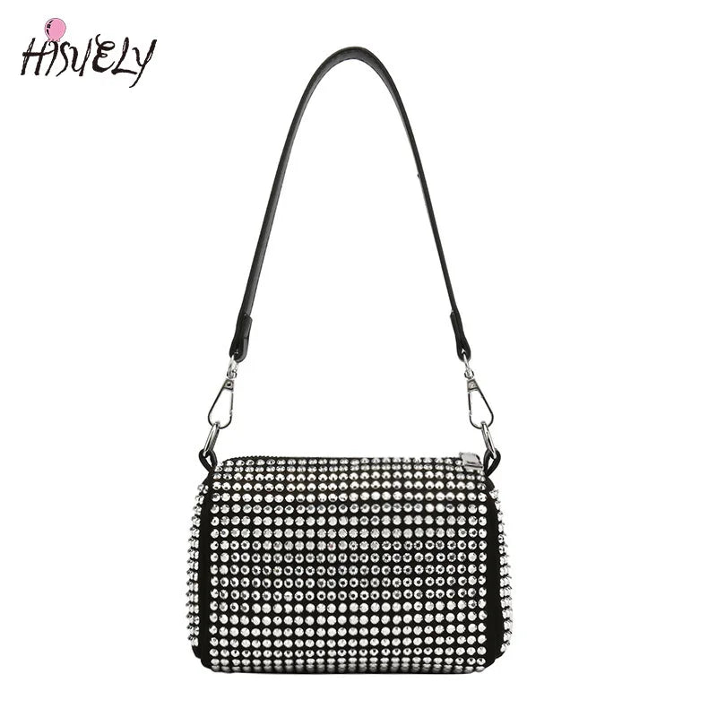 Hot Diamond One-Shoulder Messenger Bag with Metal Chain