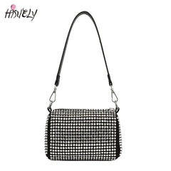 Hot Diamond One-Shoulder Messenger Bag with Metal Chain
