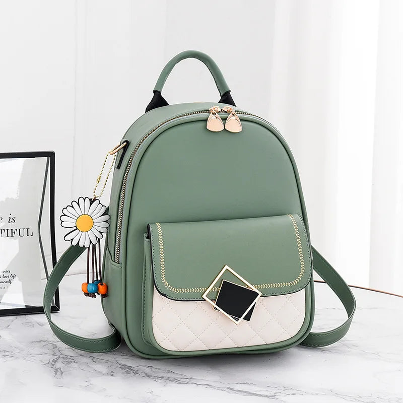 Small Round Backpack Retro Style for Women