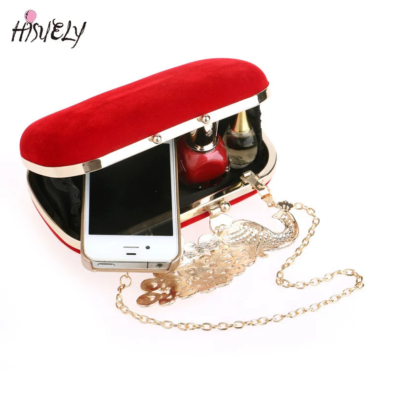 Diamond Peacock Clutch Bag for Wedding Party