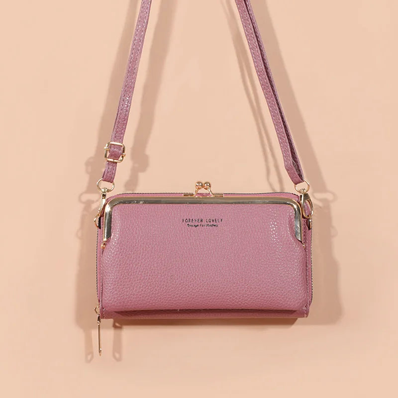 Matte Leather Crossbody Bag Women Shoulder Messenger Handbag Lady Purse