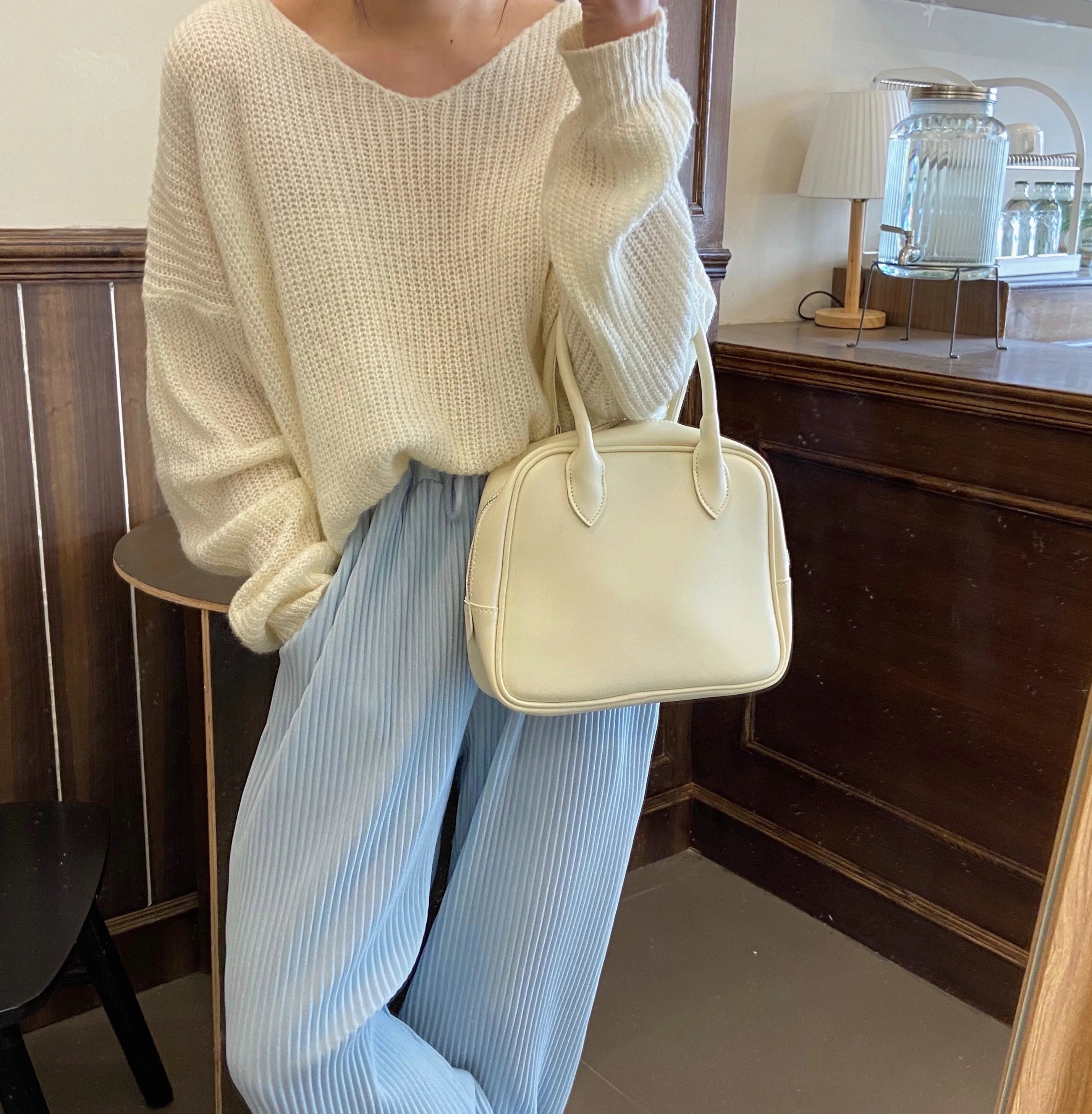 Stylish Lady Messenger Bag Handbag PU Leather