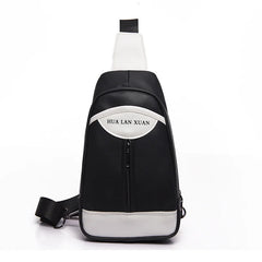Men's PU Leather Chest Pack Crossbody Bag School Bag