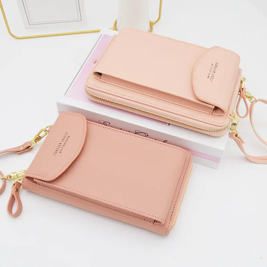 PU Leather Solid Phone Bag Handbag Shoulder Bag