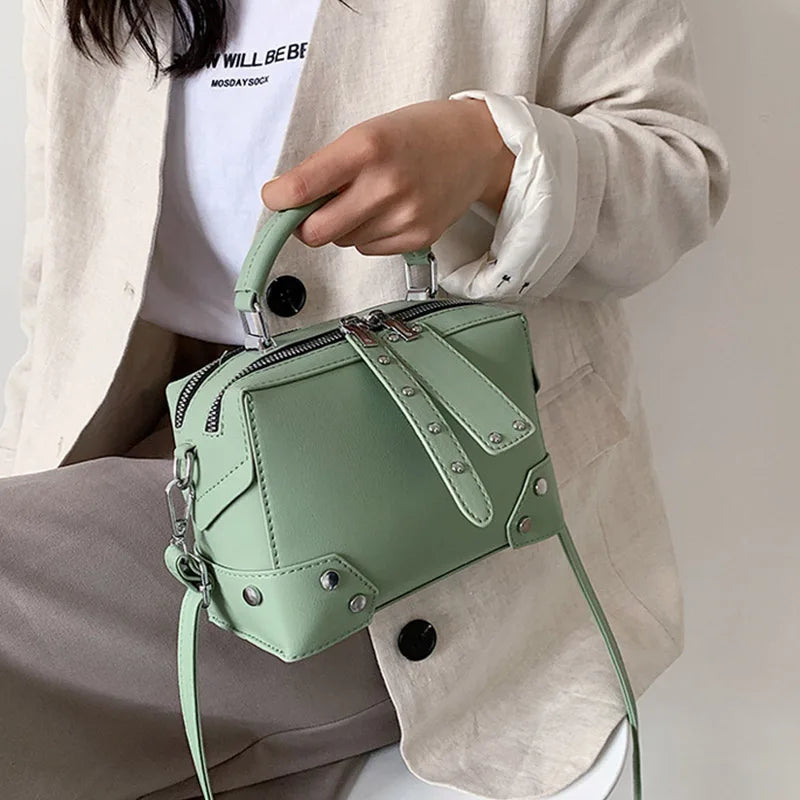 Small Square Texture Handbag - Single Shoulder Bag