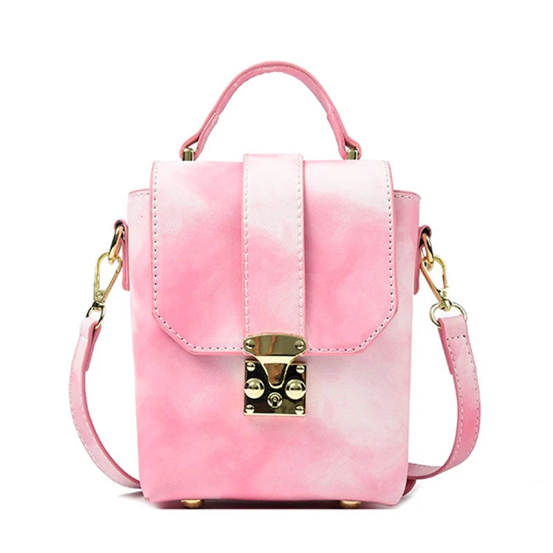 Pink Leather Cell Phone Purse Shoulder Bag for Women