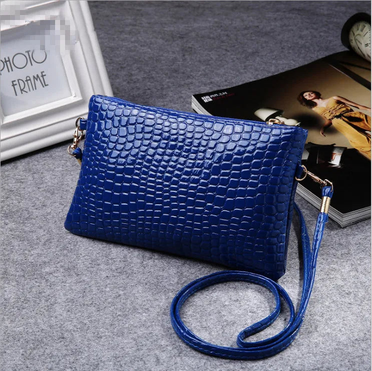 Women's Leather Envelope Clutch Bag Evening Handbag