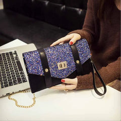 Women's Leather Envelope Clutch Evening Bag