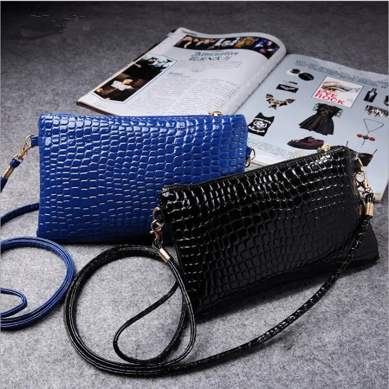 Women's Leather Envelope Clutch Bag Evening Handbag