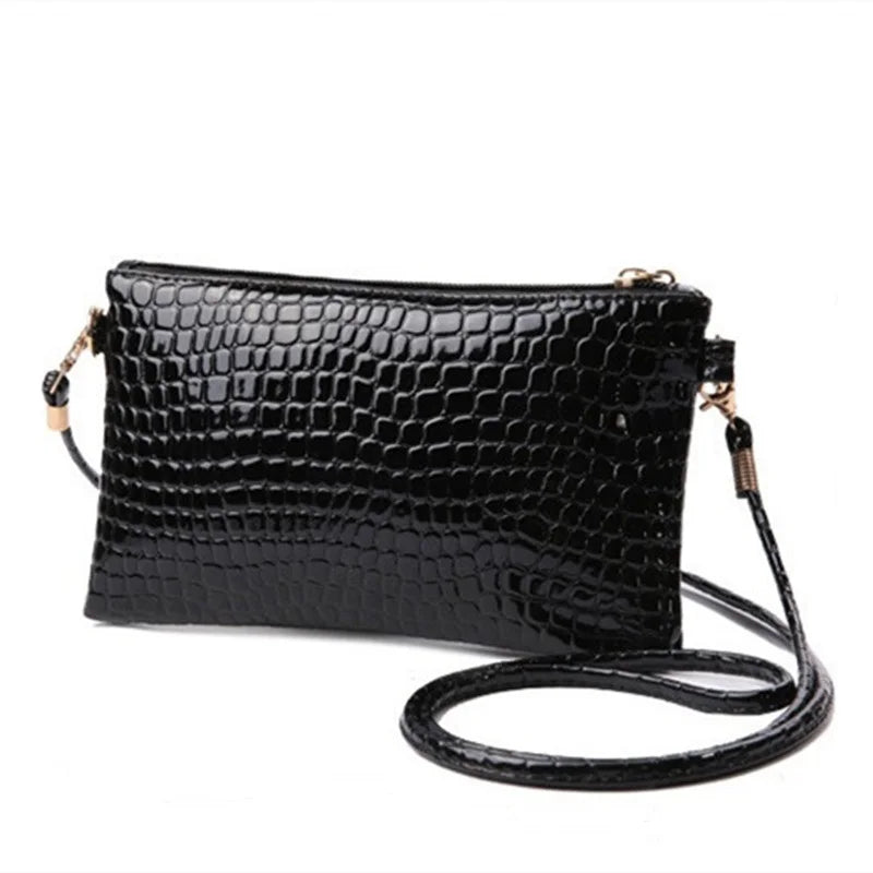 Women's Leather Envelope Clutch Bag Evening Handbag