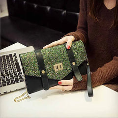 Women's Leather Envelope Clutch Evening Bag