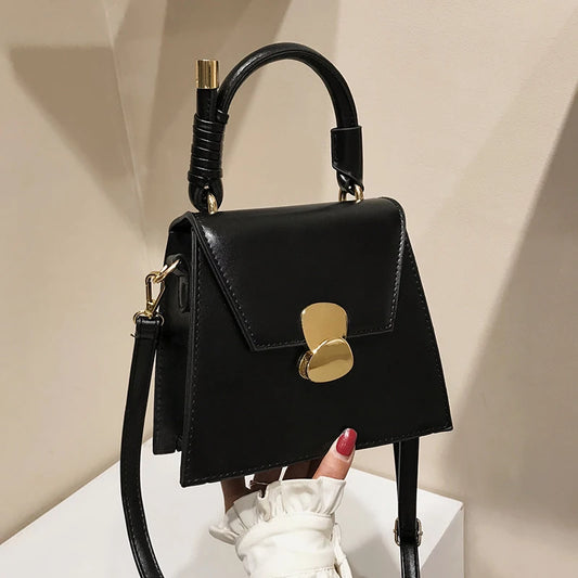 Trapezoidal Leather Women's Work Handbag
