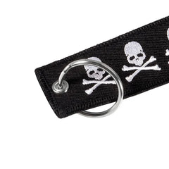 Embroidery Dangerous Skull Luggage Tag with Keyring - 3PCS
