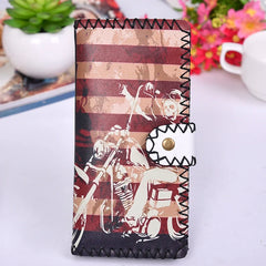 Ethnic Soft Leather Wallet Men Women Long Section Money Bag Purse