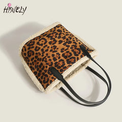 Women's Plush Frosted Tote Bag Lamb Wool Handbag