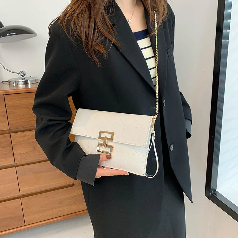 Women's Silver Messenger Square Bag Handbag and Crossbody Bag