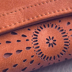 Hollow Tri-Fold Long Retro Wallet, High-Quality, Youthful Choice