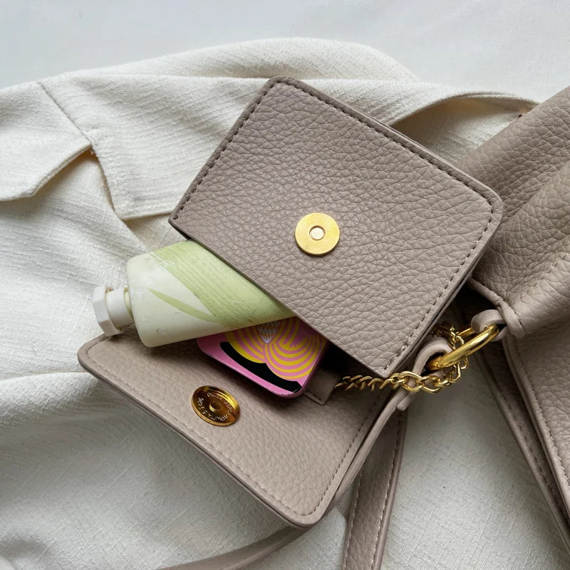 Fashionable Shoulder Bags Soft Adjustable Strap Big Pockets PU Leather
