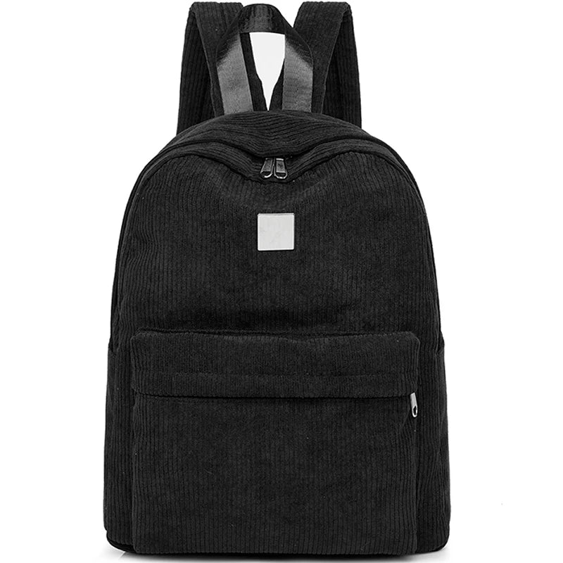 Fashionable Flannel Fabric Backpack with Shining Hardware Decoration