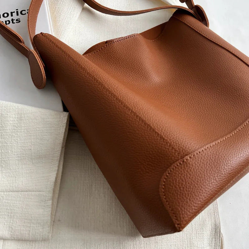 Fashionable Women Shoulder Bags PU Leather Handbag Large Capacity Crossbody