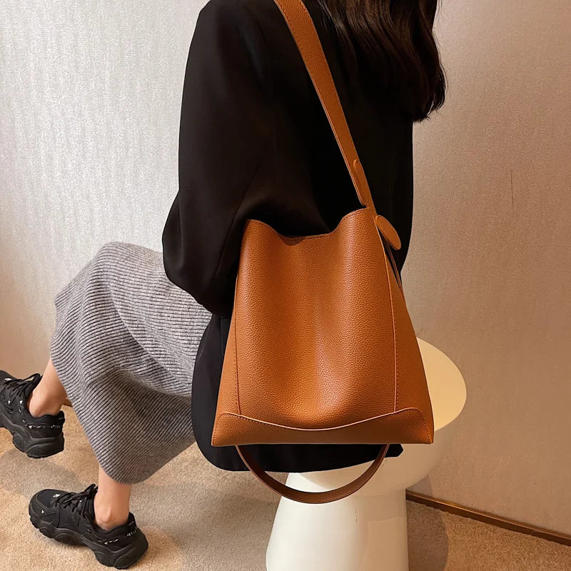 Fashionable Women Shoulder Bags PU Leather Handbag Large Capacity Crossbody