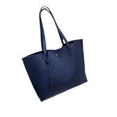 Women's Tote Shoulder Bag Leather Large Capacity Top Handle Bag with Tassels