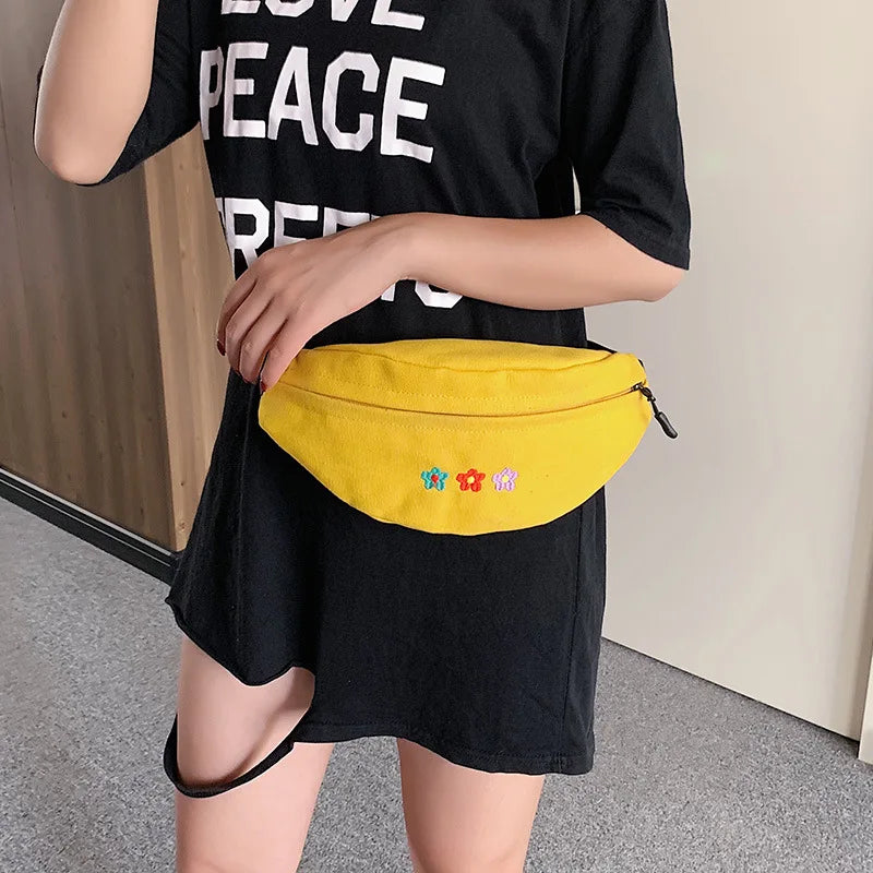 Embroidered Single Shoulder Waistband Lady's Bag