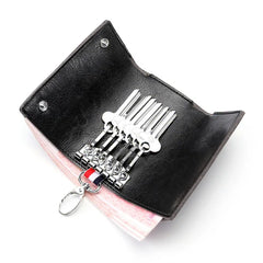Bright Leather Ladies Key Case Medium Long Waist Hanging Door Car Bag