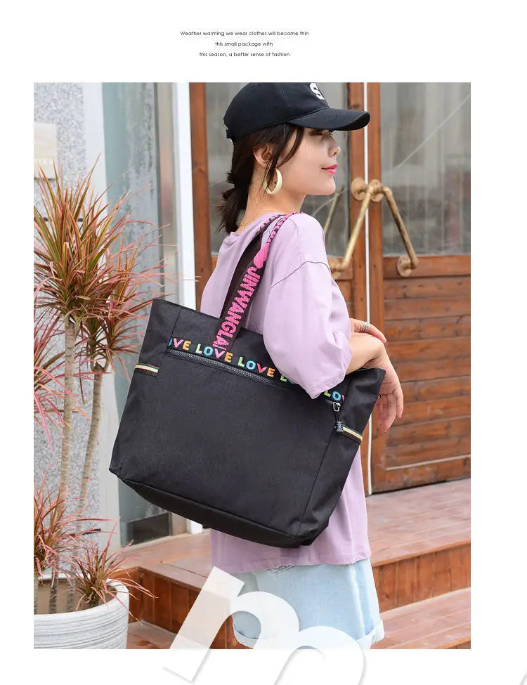 Waterproof Oxford Duffle Large Capacity Women Travel Shoulder Valise