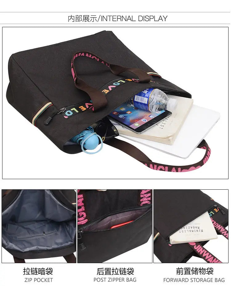 Waterproof Oxford Duffle Large Capacity Women Travel Shoulder Valise
