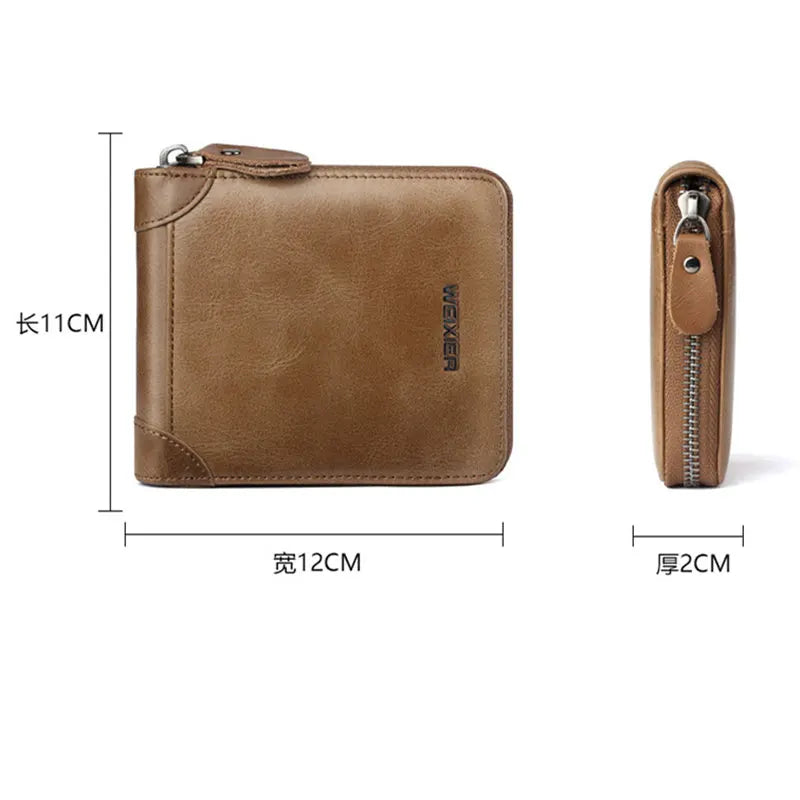 Men's Smart Wallet Anti-lost PU Leather Short Wallet