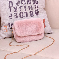Faux Bag Women Chain Crossbody Handbag Purse Winter